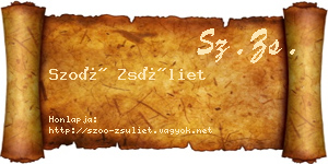 Szoó Zsüliet névjegykártya